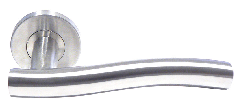 S-Shape Lever Door Handle Set (stainless steel)